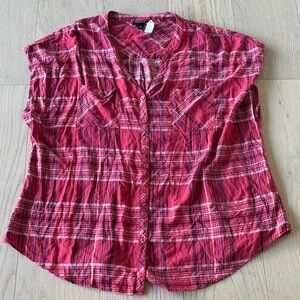 Torrid Red Plaid Button Down Shirt